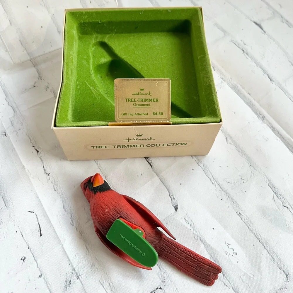 Vtg 1978 Hallmark Cardinal Bird Tree Trimmer Ornament Clip-On MIB Rare